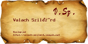 Valach Szilárd névjegykártya